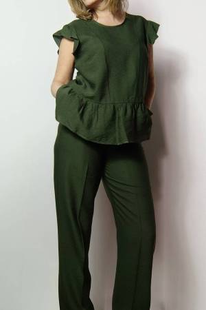 blusa in viscosa con alette